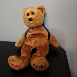 TY Original Beanie Baby ABC's School Rocks Bear 2007